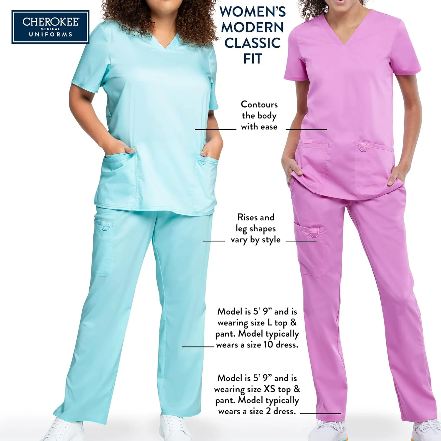 Cherokee Women Scrubs Top Workwear Core Stretch Mock Wrap 4728