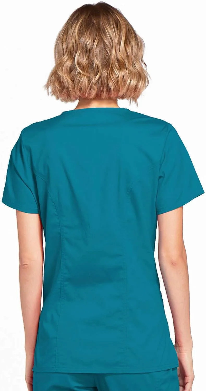 Cherokee Women Scrubs Top Workwear Core Stretch Mock Wrap 4728
