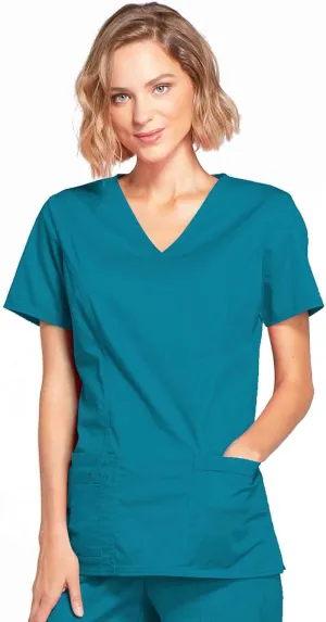 Cherokee Women Scrubs Top Workwear Core Stretch Mock Wrap 4728