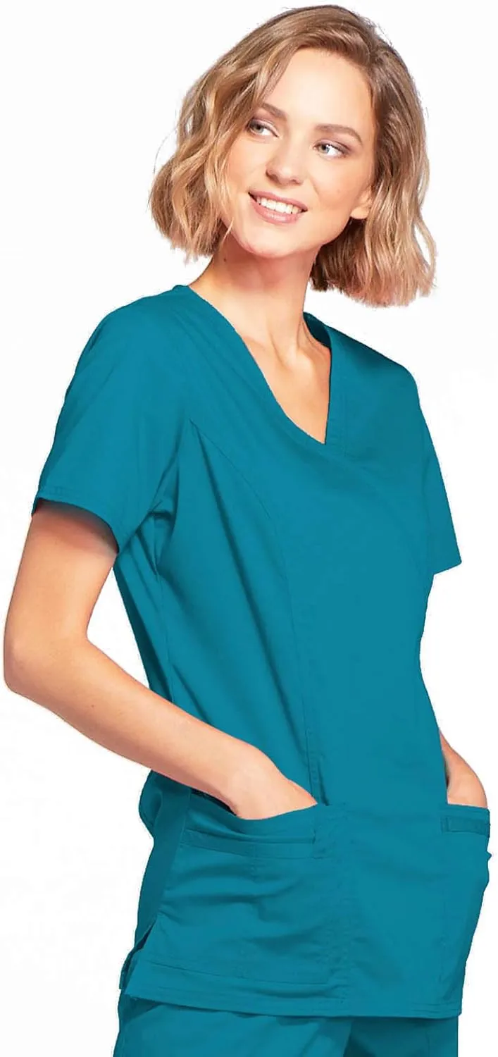 Cherokee Women Scrubs Top Workwear Core Stretch Mock Wrap 4728