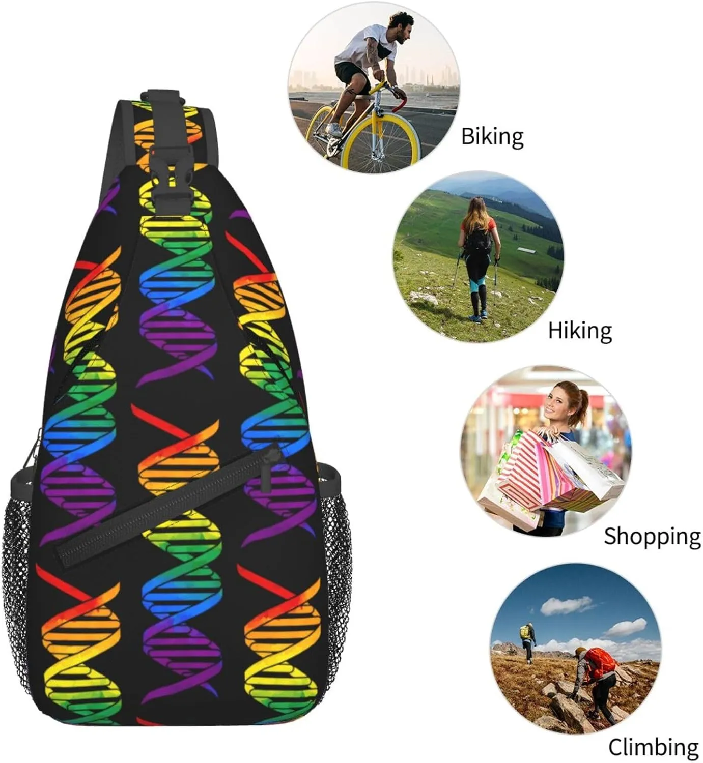 Chest Sling Bag Crossbody Shoulder Backpack Bag Gym Cycling Travel Hiking Daypack Cross Bag