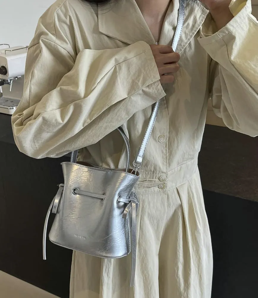 Chic Bucket Purses for Women Small PU Leather Tote Bag 2pcs Shoulder Crossbody Bag Cute Y2K Handbags Satchel