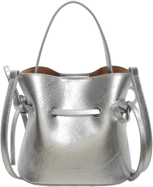Chic Bucket Purses for Women Small PU Leather Tote Bag 2pcs Shoulder Crossbody Bag Cute Y2K Handbags Satchel