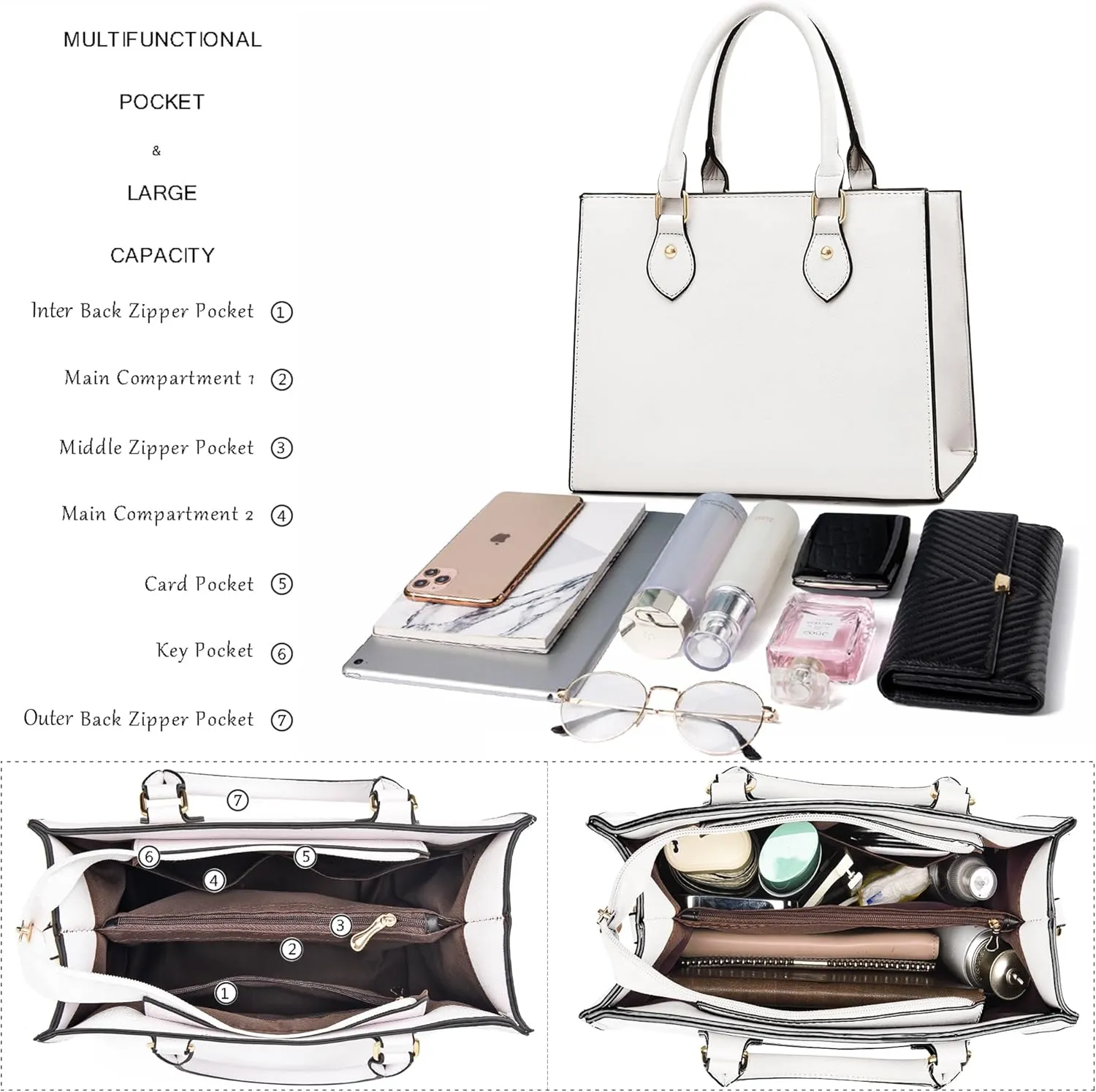 CHICAROUSAL Crossbody Purses and Handbags for Women PU Leather Tote Top Handle Satchel Shoulder Bags