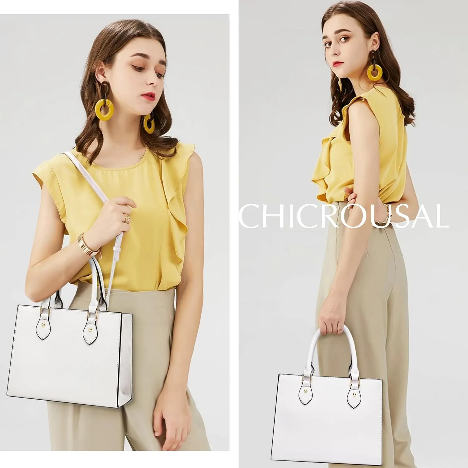 CHICAROUSAL Crossbody Purses and Handbags for Women PU Leather Tote Top Handle Satchel Shoulder Bags