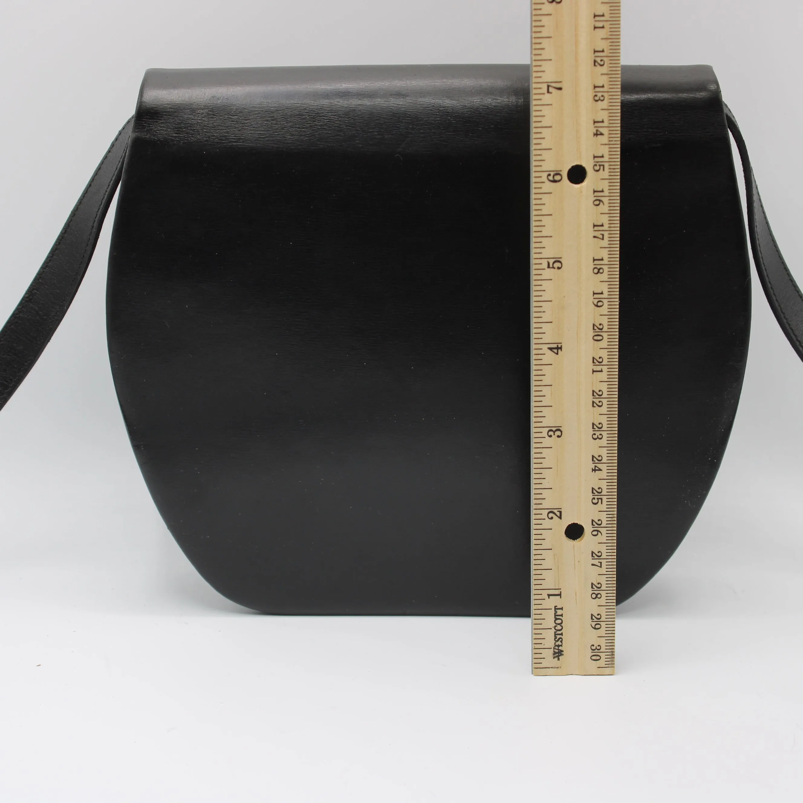 Christian Dior Black Leather Gold Logo Crossbody Bag Vintage