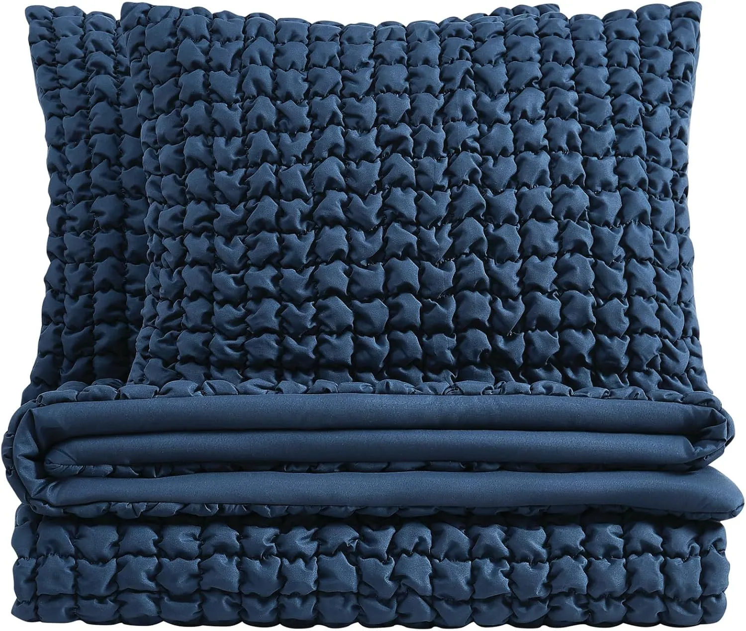 Christian Siriano NY Textured Puff Comforter Set, Full/Queen, Blue, 3-Piece