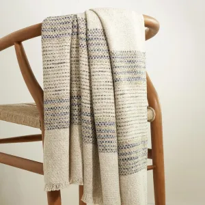 Cielo Stripe Blue Throw, 50" x 70", Blue Stripe Pattern