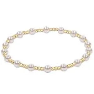 Classic gold Sincerity Pattern 4mm Bead Bracelet - Pearl