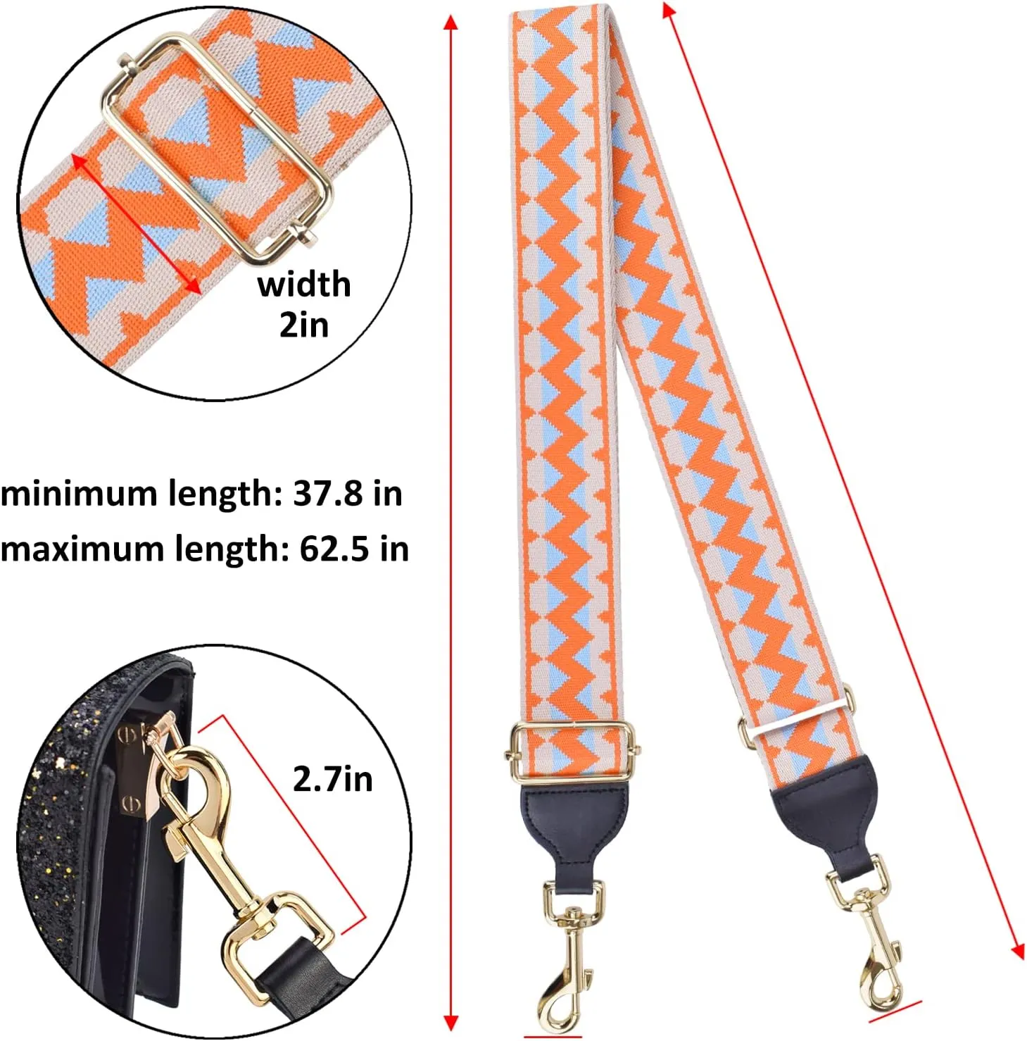 CLOUDMUSIC Handbag Strap Replacement Crossbody Strap Purse Strap for Women Girls