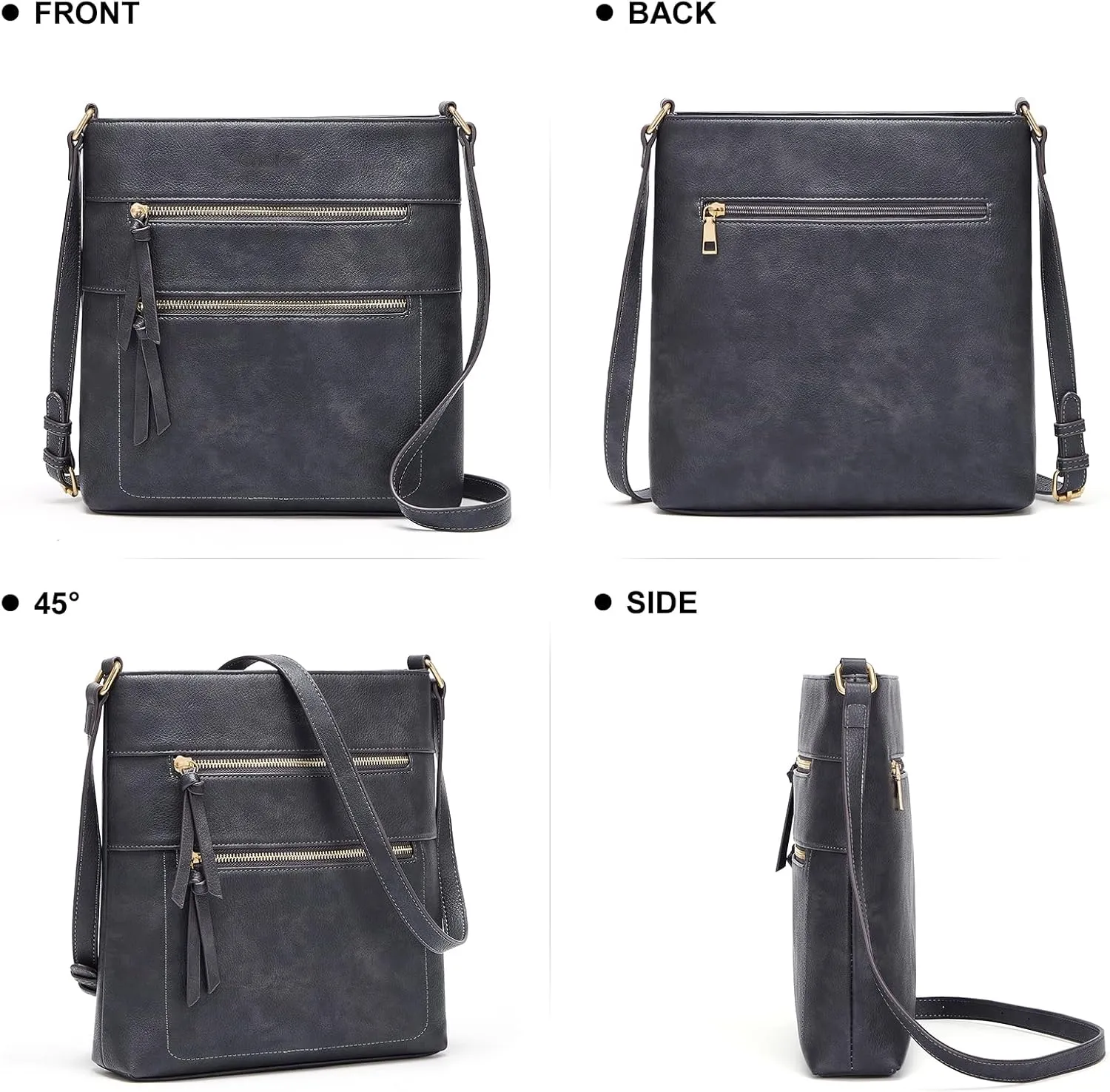 Cnoles Crossbody Bags for Women Trendy Fashion Shoulder Bag Vegan Soft Leather Purse For Ladies With Adjustable Strap