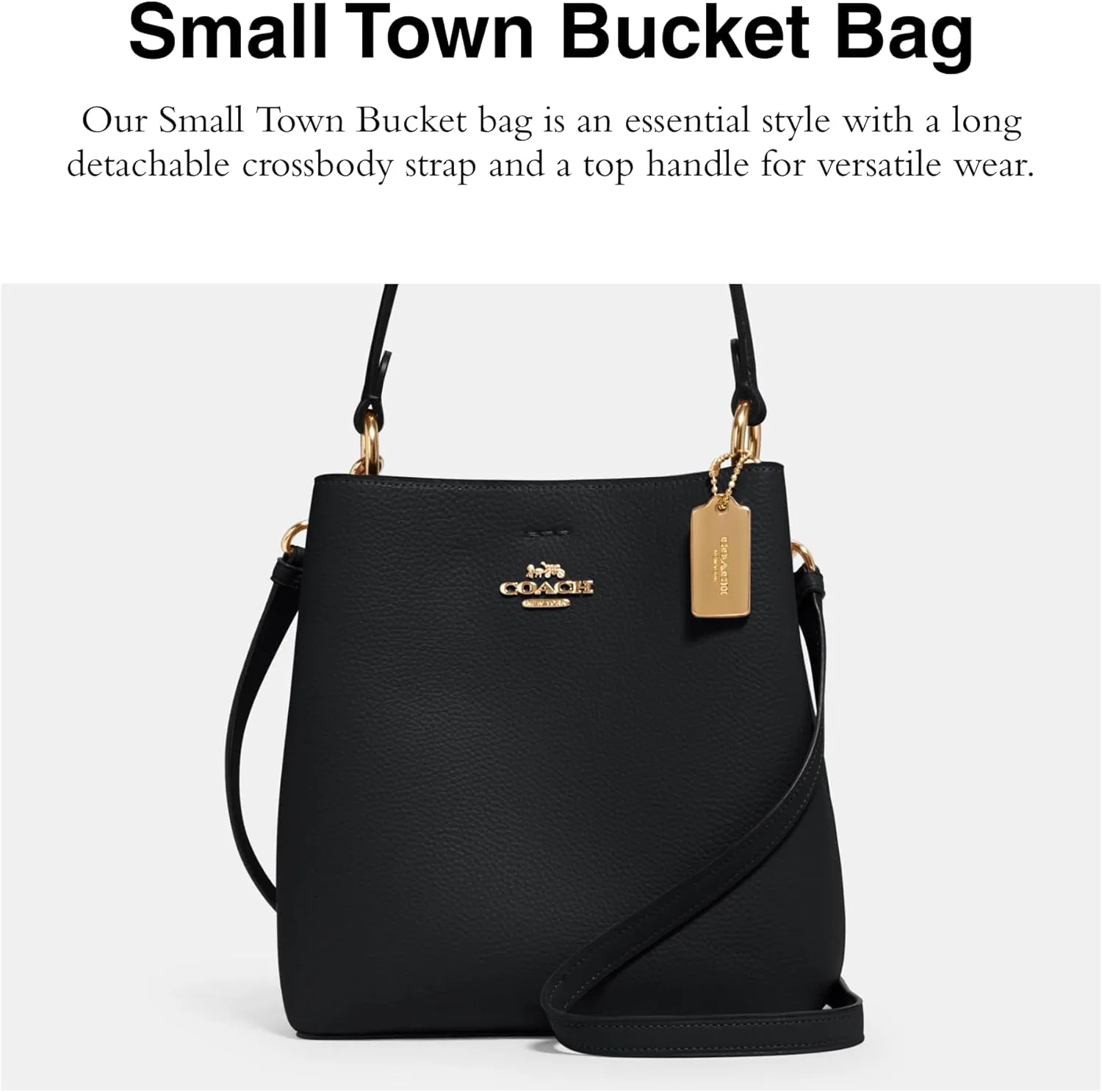 COACH Small Town Bucket, Black Oxblood
