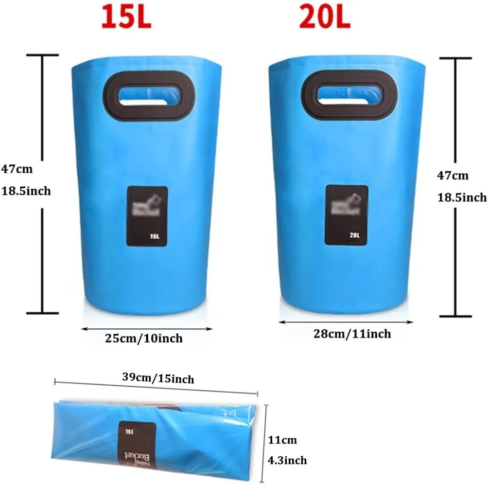 Collapsible Bucket, Portable Folding Bucket, 15L 20L Portable Fishing Water Pail, Collapsible Sink Bucket for Camping Traveling Hiking Fishing Boating Gardening (Color : /Yellow)