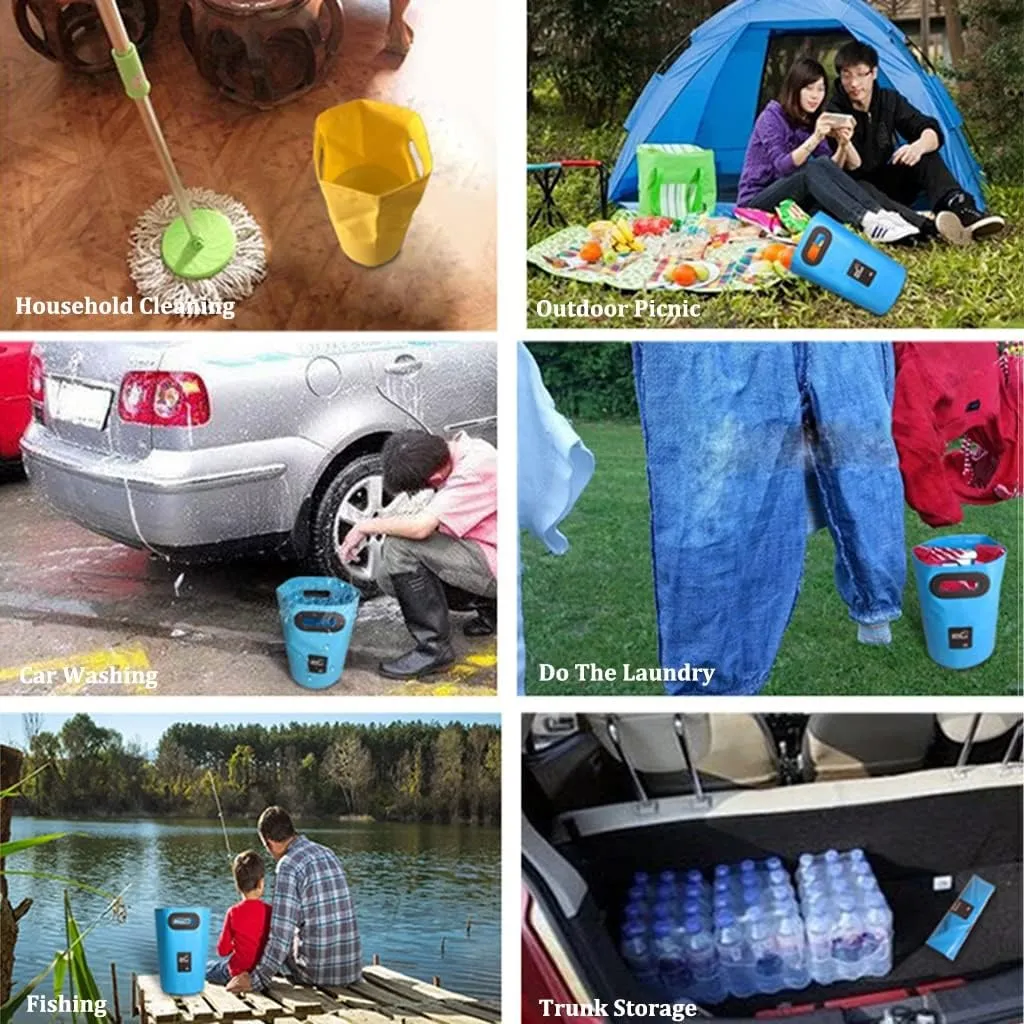 Collapsible Bucket, Portable Folding Bucket, 15L 20L Portable Fishing Water Pail, Collapsible Sink Bucket for Camping Traveling Hiking Fishing Boating Gardening (Color : /Yellow)