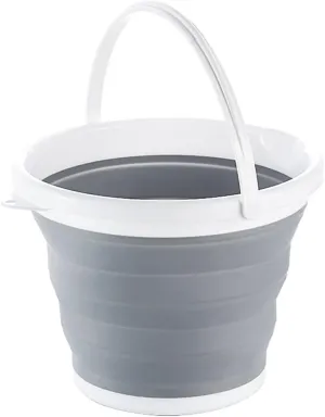 Collapsible Plastic Bucket with 2.6 Gallon, Portable Fishing Water Pail, Foldable Round Tub, Collapsible Sink Camping, with Hanging Hole, for House Cleaning (Color : /White)
