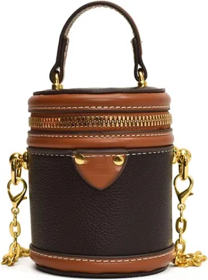 Colorblock Bucket Bag For Women, 2025 New Summer Design Cylinder Bag, Fashionable Crossbody Bag for Womens