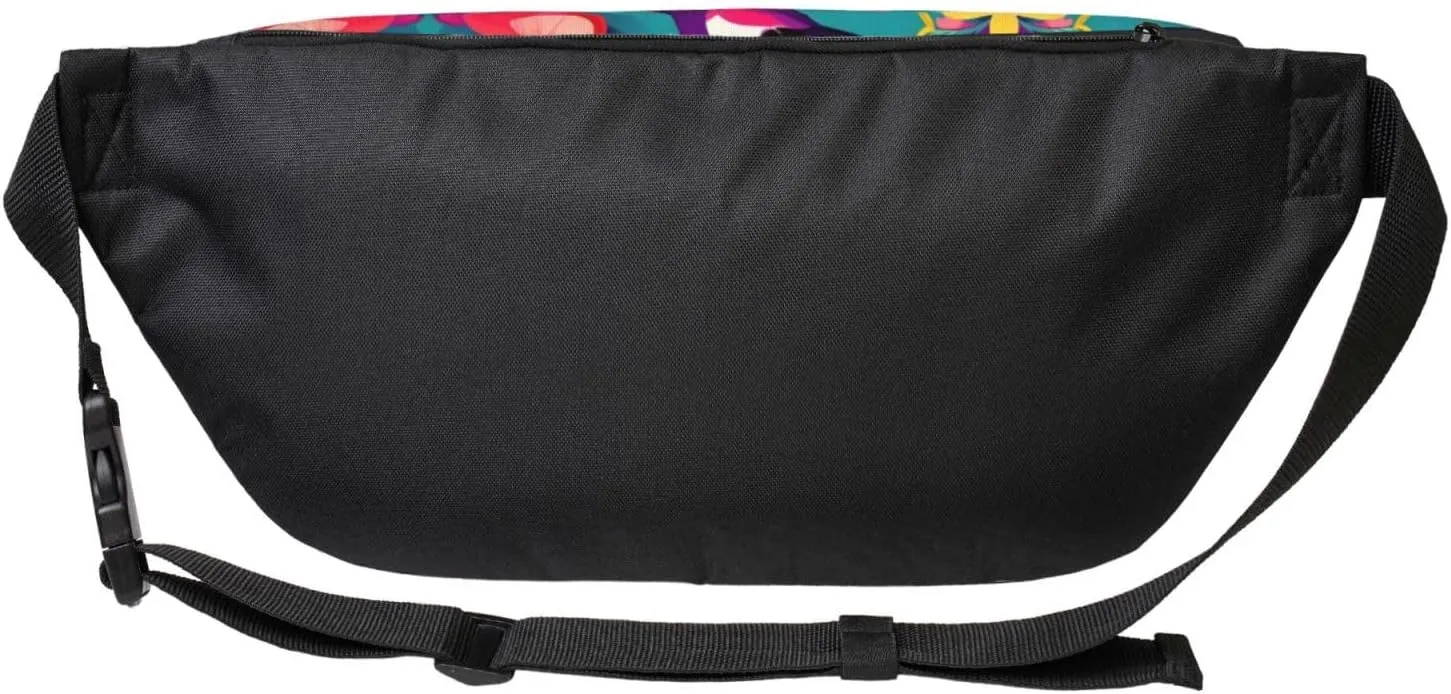 Colorful Flowers Bird Fanny Pack Crossbody Sling Bag â€“ Zipper Pockets for Travel, Hiking, Cycling, Workouts, and Everyday Use