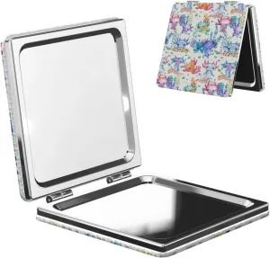 Colorful Watercolor Mexico Axolotl Women Small Makeup Mirror Compact Handheld Cosmetic Mirror for Purse Pocket