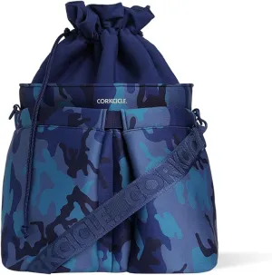 Corkcicle Beverage Bucket Cooler Bag, Navy Camo, 10.5” x 12” – Keep Cool with Portable Bucket Bag – Transforms Into Ice Bucket with All Day Insulation