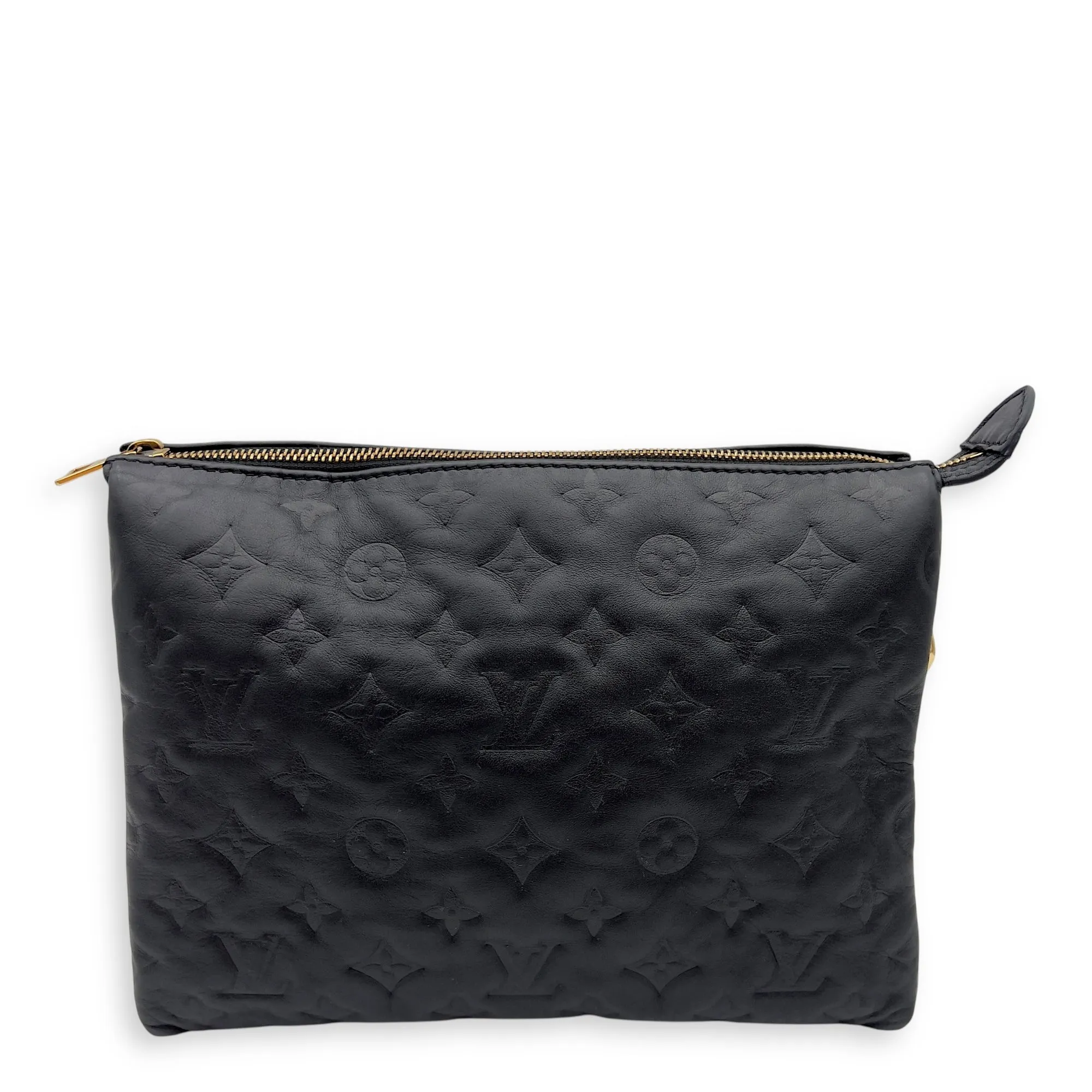 Coussin PM Black Crossbody Bag in Calfskin, Gold hardware