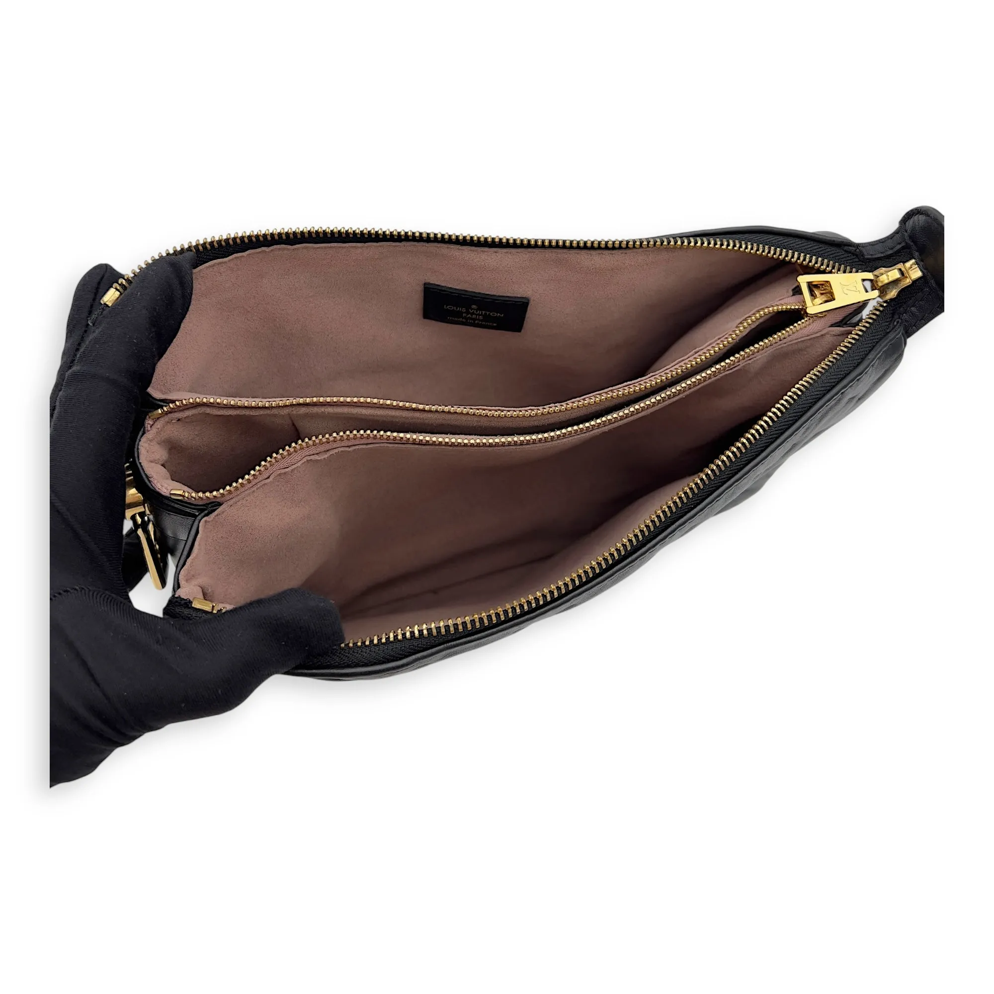 Coussin PM Black Crossbody Bag in Calfskin, Gold hardware