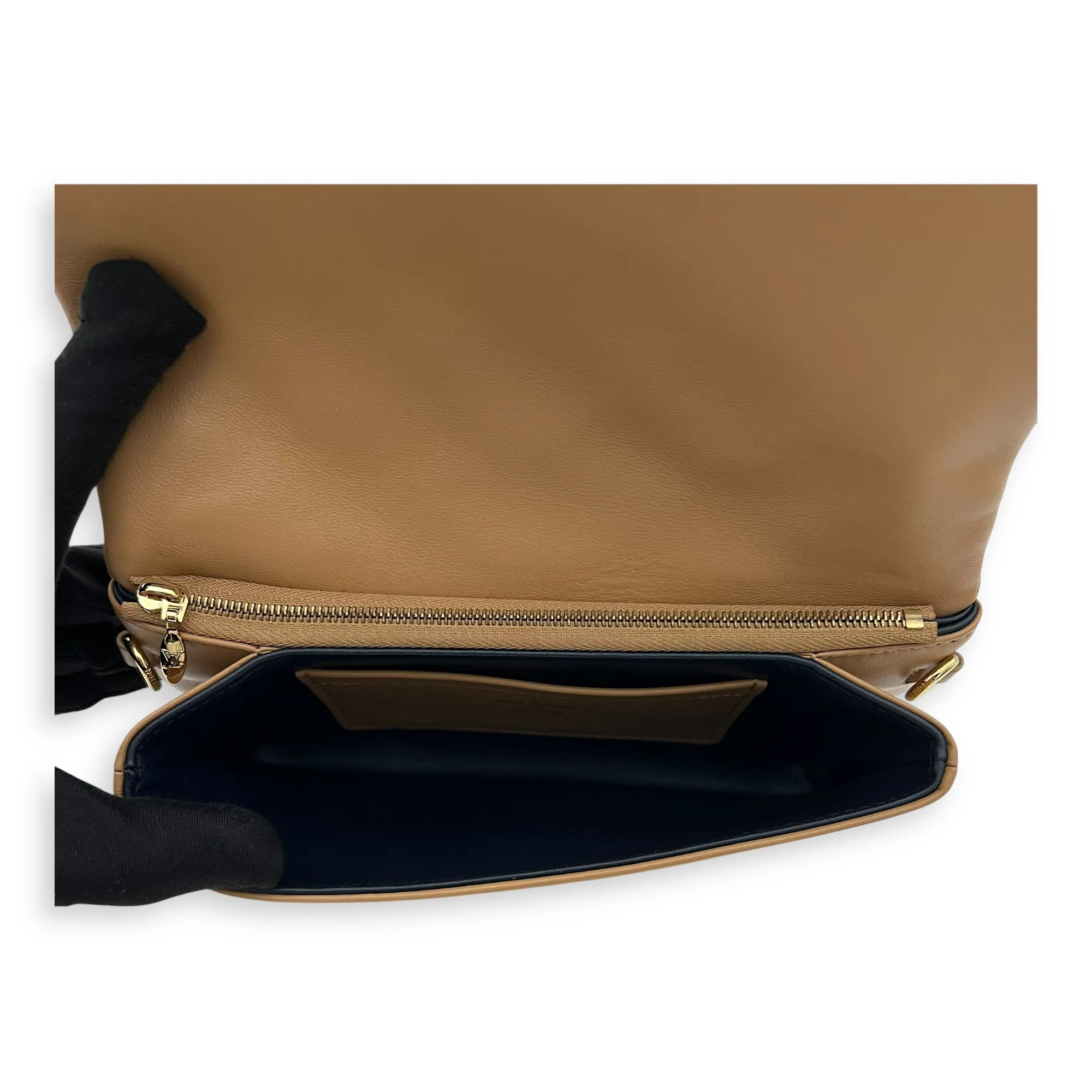 Coussin Pochette Small Gold Crossbody Bag in Calfskin, Gold hardware