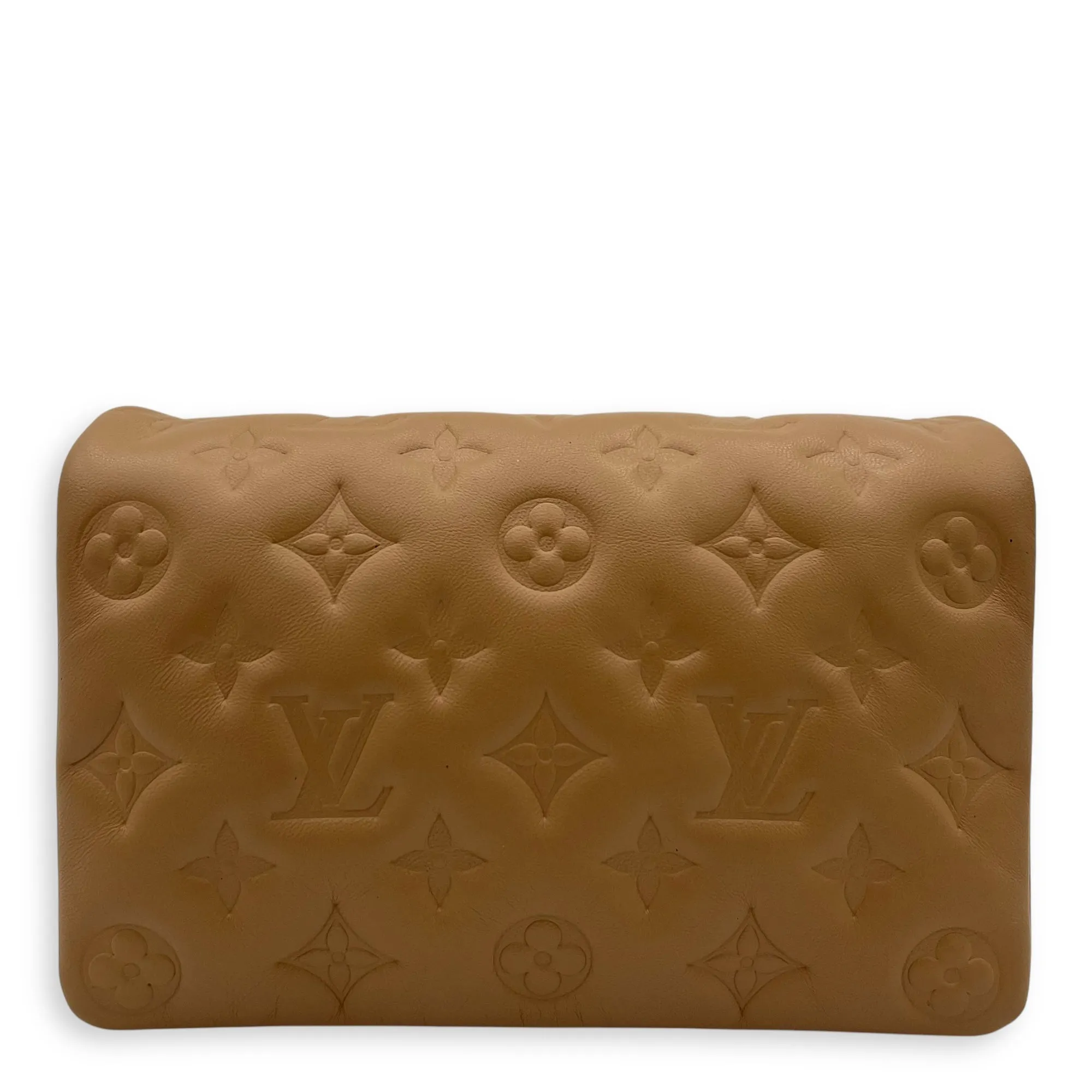 Coussin Pochette Small Gold Crossbody Bag in Calfskin, Gold hardware
