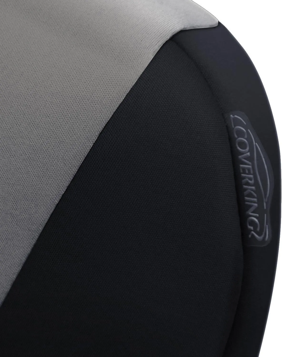 Coverking Custom Fit Front 50/50 Bucket Seat Cover for Select Acura RSX Models - Neosupreme (Charcoal with Black Sides)