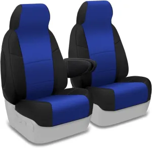 Coverking Custom Fit Front 50/50 Bucket Seat Cover for Select Ford E-Series Models - Neosupreme (Blue with Black sides)