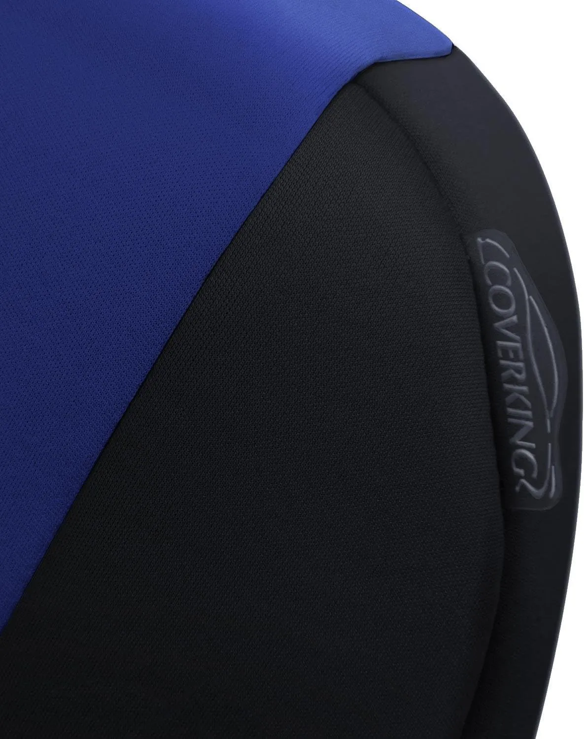 Coverking Custom Fit Front 50/50 Bucket Seat Cover for Select Ford E-Series Models - Neosupreme (Blue with Black sides)