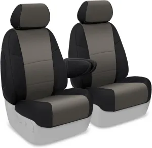 Coverking Custom Fit Front 50/50 Bucket Seat Cover for Select Honda CR-V Models - Neosupreme (Charcoal with Black Sides)