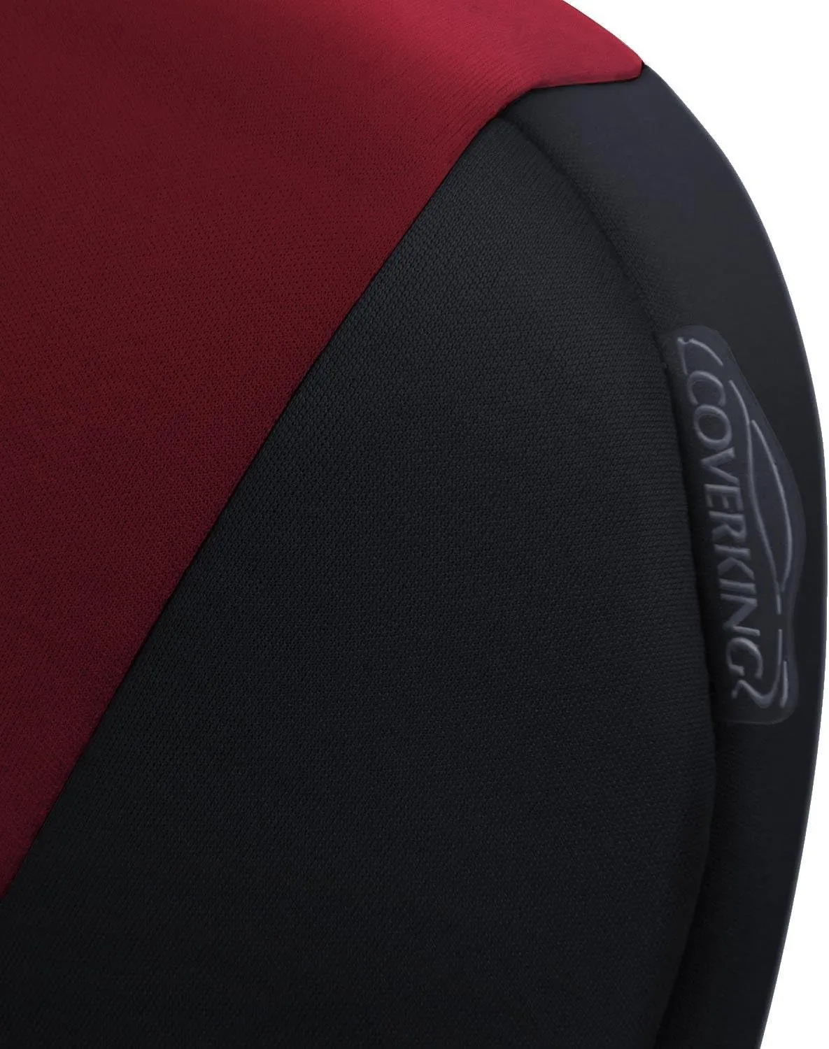 Coverking Custom Fit Front 50/50 Bucket Seat Cover for Select Honda Ridgeline Models - Neosupreme (Red with Black Sides)
