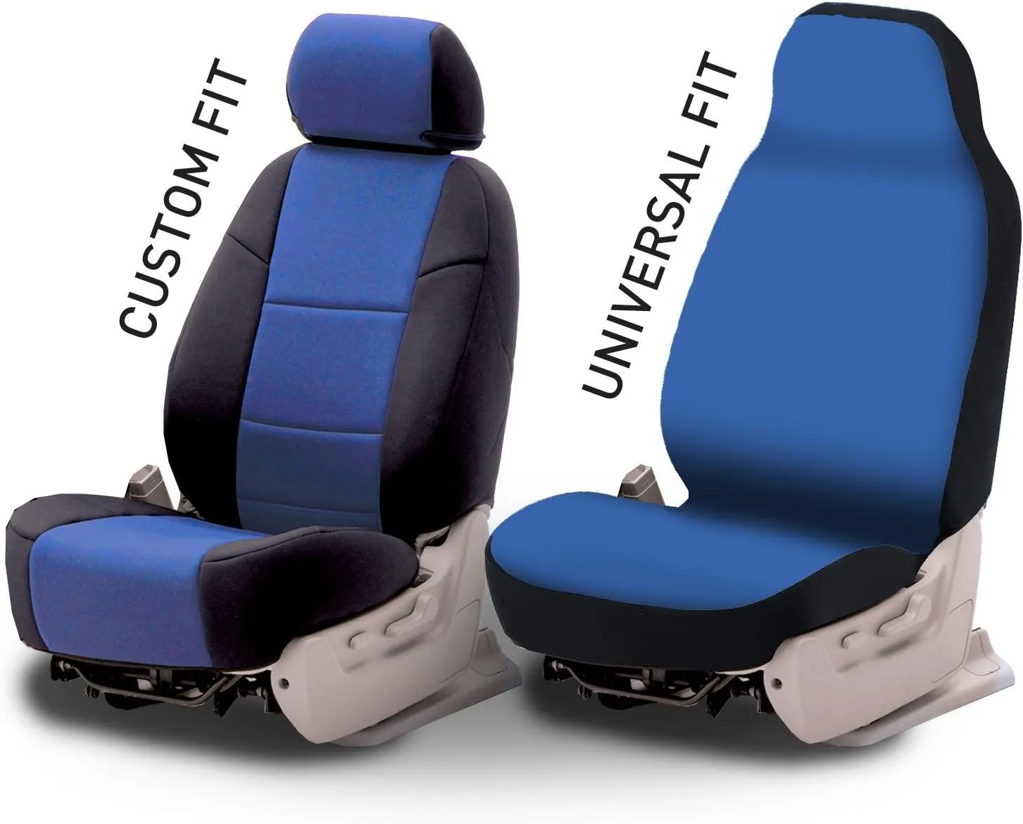 Coverking Custom Fit Front 50/50 Bucket Seat Cover for Select Jeep Wrangler Models - Neosupreme (Navy Blue with Black Sides)