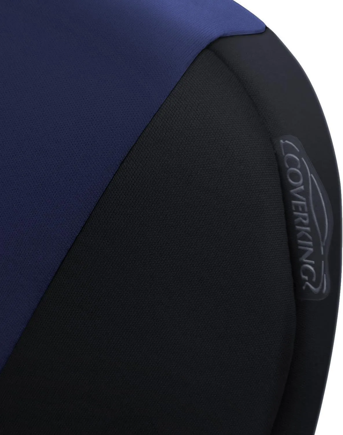 Coverking Custom Fit Front 50/50 Bucket Seat Cover for Select Jeep Wrangler Models - Neosupreme (Navy Blue with Black Sides)