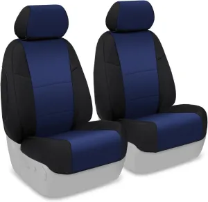 Coverking Custom Fit Front 50/50 Bucket Seat Cover for Select Jeep Wrangler Models - Neosupreme (Navy Blue with Black Sides)