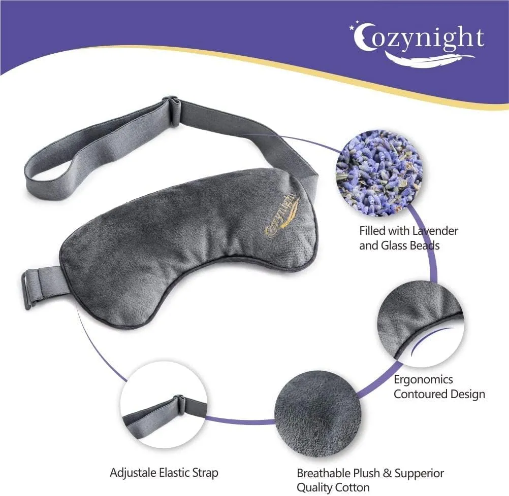 Cozynight Weighted Lavender Eye Mask for Sleeping, Yoga, Dry Eyes, Headache, Migraine Relief - Great Relaxation Gifts for Mom, Dad, Women, Men - Aromatherapy Lavender Eye Pillow Gift