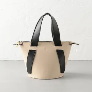 Cream   Black | Bucket Bag