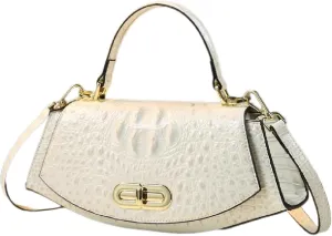Crocodile Pattern Leather Women's Bag Small Design Saddle Purse Top Handle Satchel Crossbody Handbag Shoulder Messenger Bags
