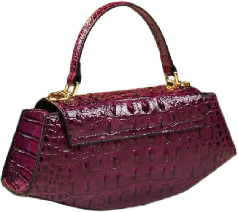 Crocodile Pattern Leather Women's Bag Small Design Saddle Purse Top Handle Satchel Crossbody Handbag Shoulder Messenger Bags