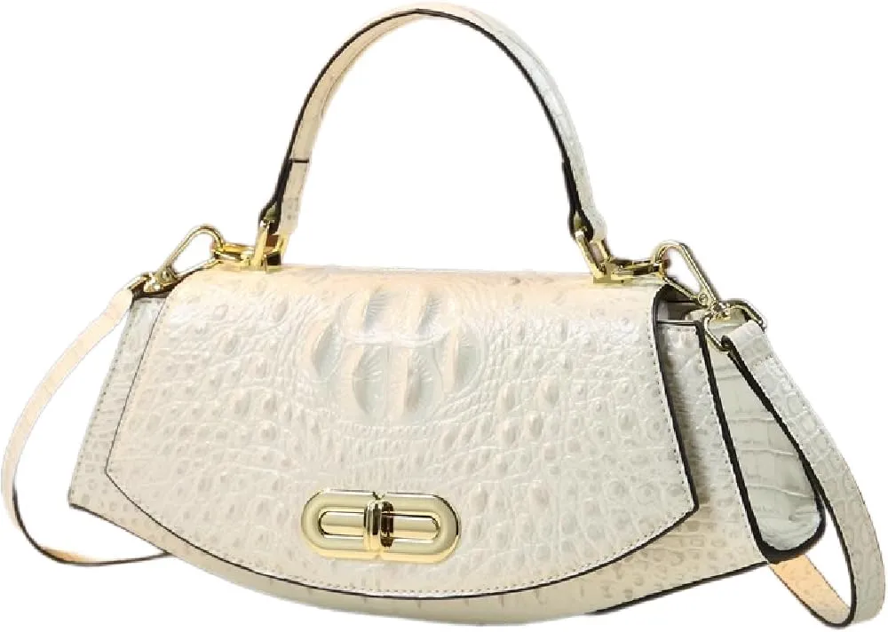 Crocodile Pattern Leather Women's Bag Small Design Saddle Purse Top Handle Satchel Crossbody Handbag Shoulder Messenger Bags