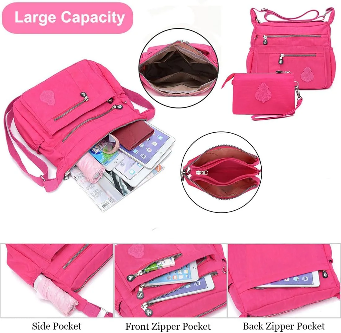 Crossbody Bag for Women Nylon Waterproof Shoulder Handbags Purse Messenger Bag Ladies Travel Bag Pocketbooks