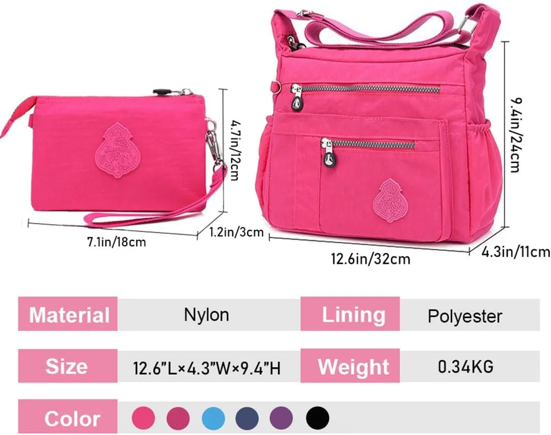 Crossbody Bag for Women Nylon Waterproof Shoulder Handbags Purse Messenger Bag Ladies Travel Bag Pocketbooks