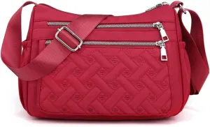 Crossbody Bag for Women Shoulder Handbag Nylon Multi-Pocket Bags Lightweight Work Travel Messenger Bag