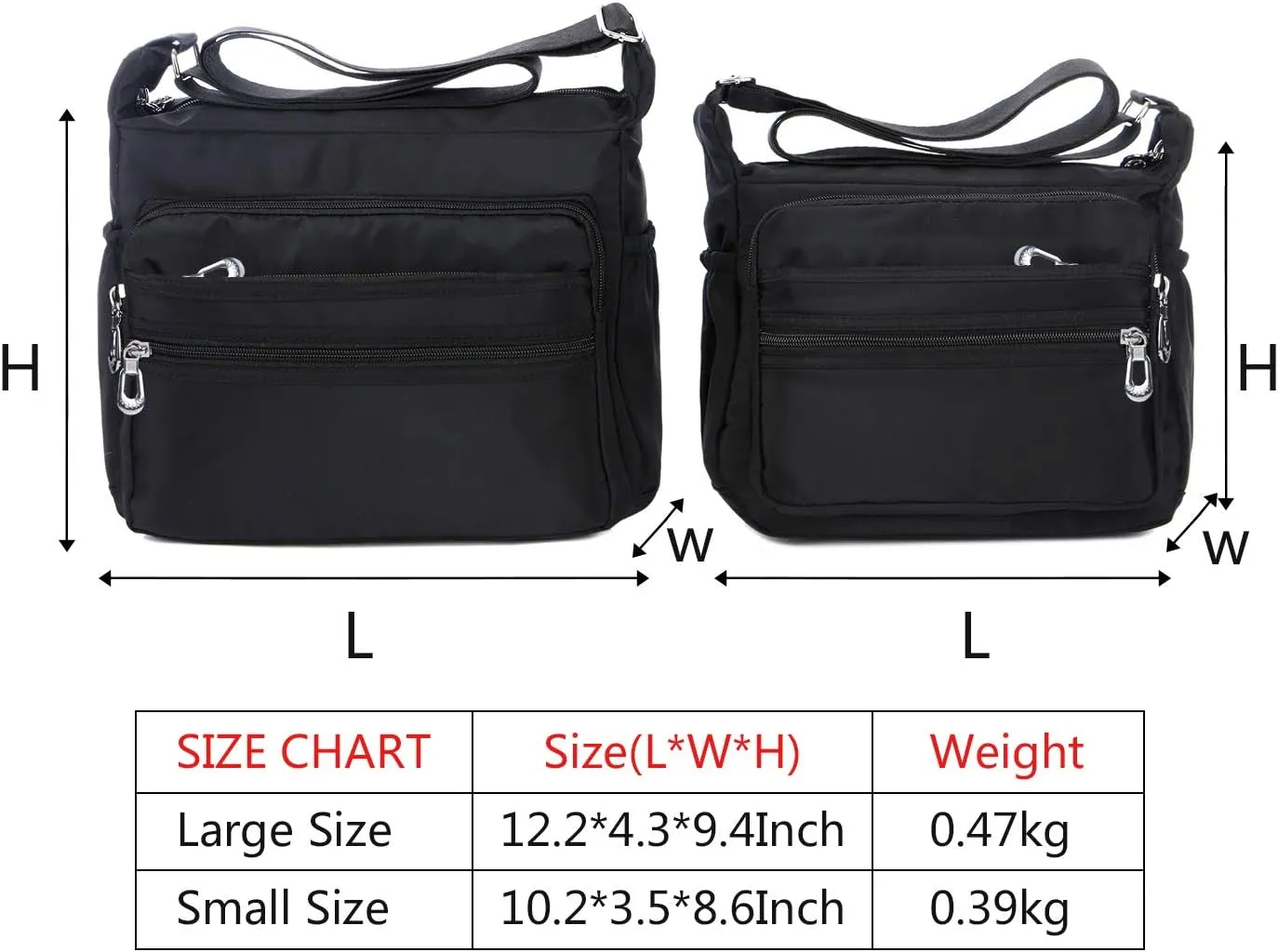 Crossbody Bag for Women Waterproof Shoulder Bag Messenger Bag Casual Nylon Purse Handbag