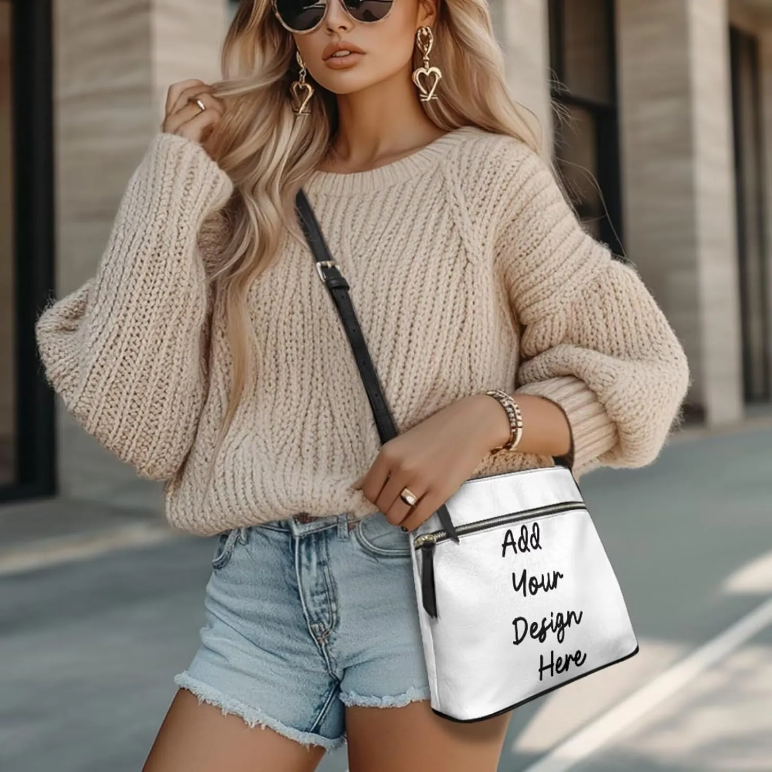 Crossbody Bag Purse Leather Women's Shoulder Handbags Multi Pocket Crossbody Purse with Adjustable Strap