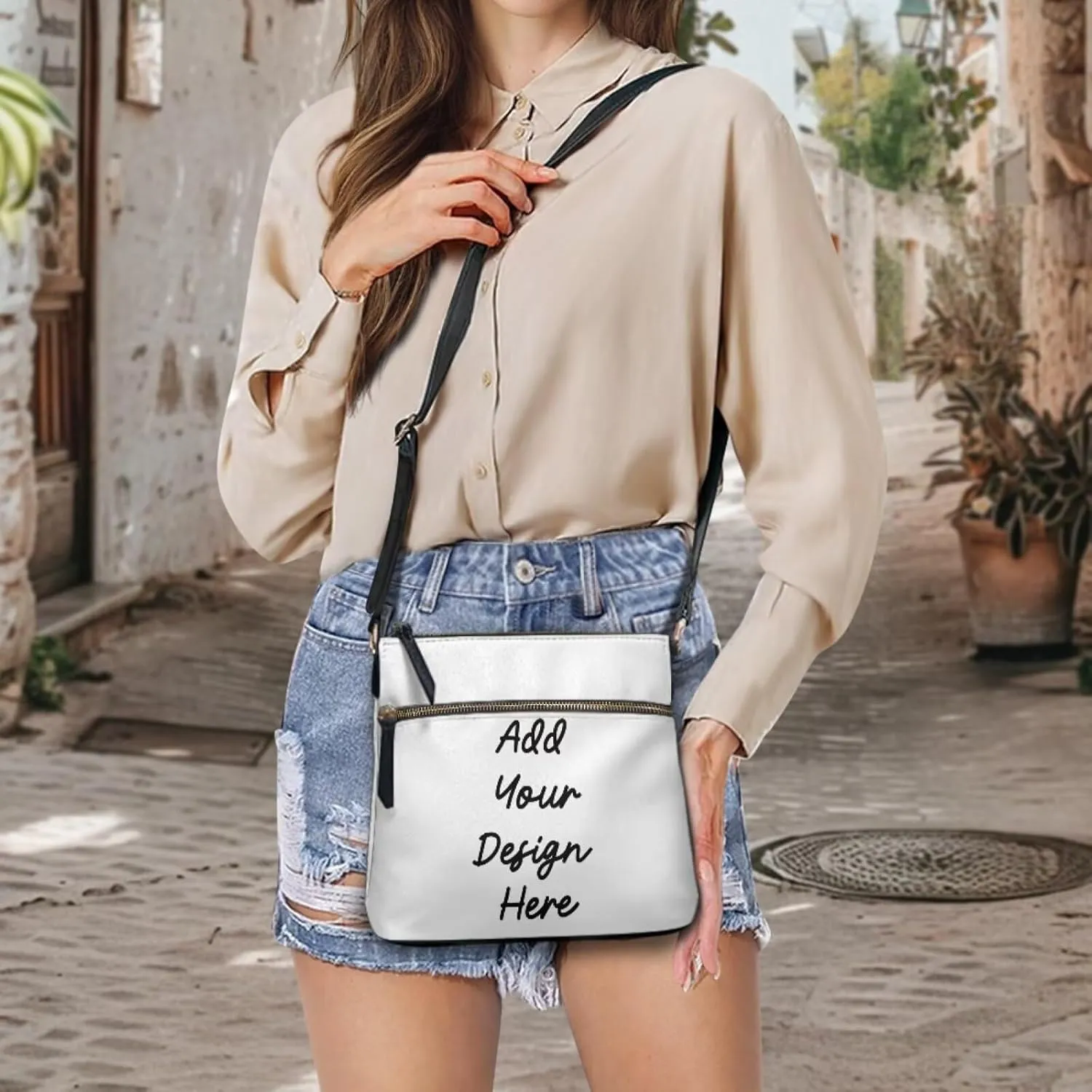 Crossbody Bag Purse Leather Women's Shoulder Handbags Multi Pocket Crossbody Purse with Adjustable Strap