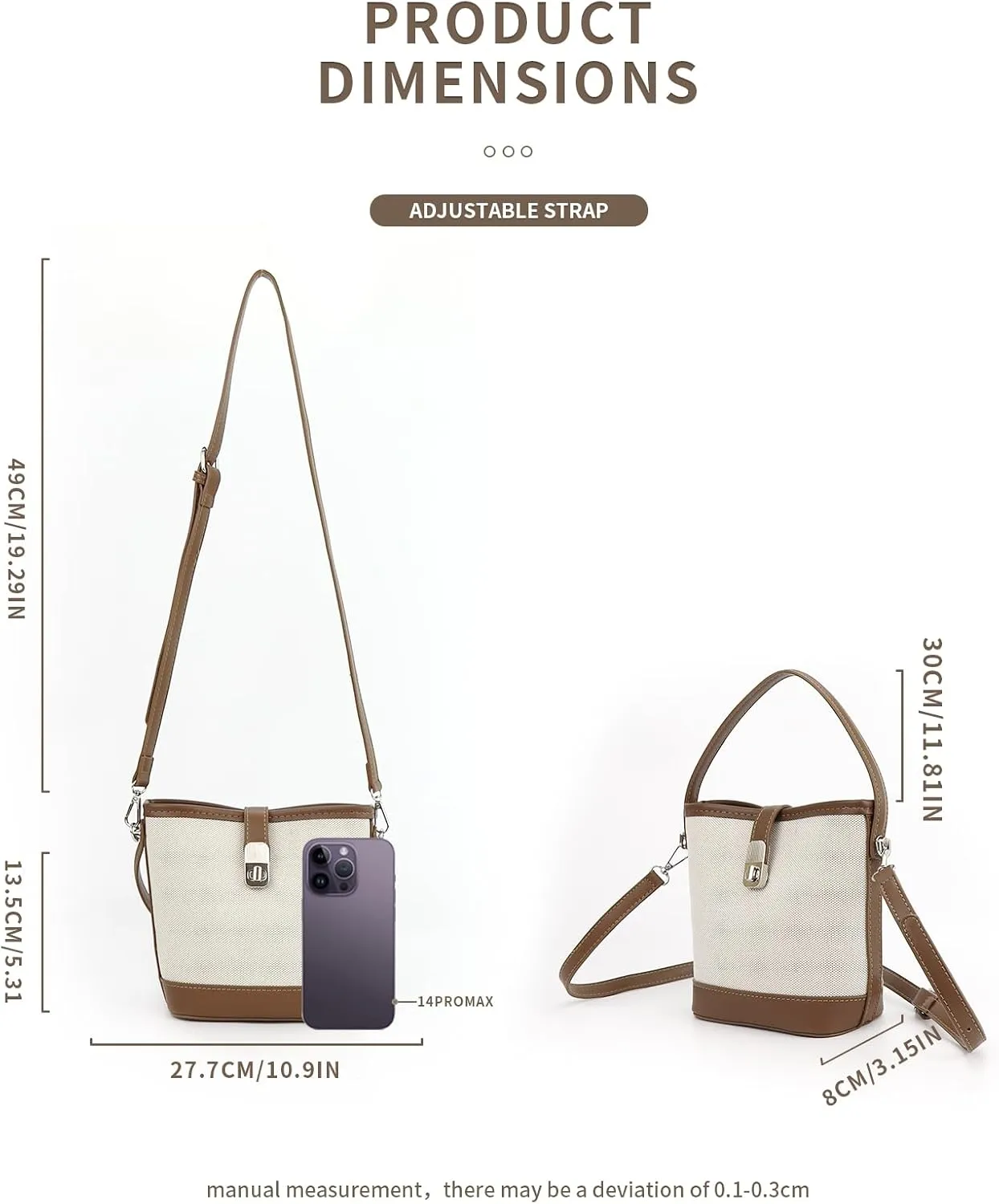 Crossbody Bag Purses for Women Small Bucket Bag with Adjustable Strap Mini Cross Body Purse Leather Shoulder Bag and Handbag
