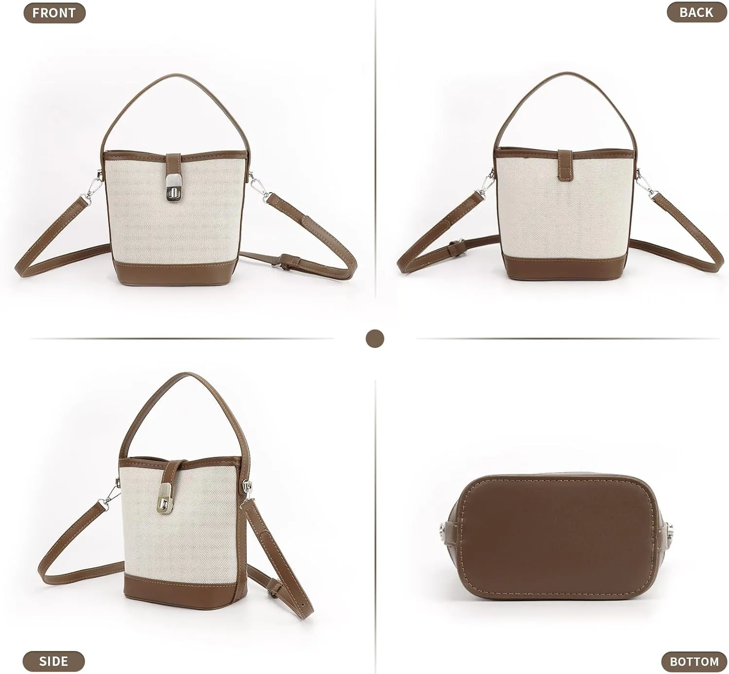 Crossbody Bag Purses for Women Small Bucket Bag with Adjustable Strap Mini Cross Body Purse Leather Shoulder Bag and Handbag