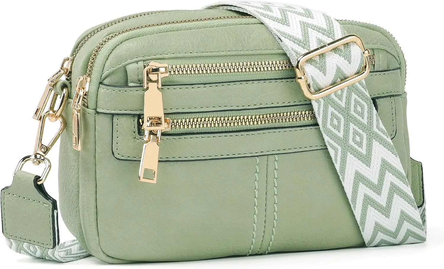 Crossbody Bags for Women, 6-Pockets Purses for Women, Vegan Leather Handbags Shoulder Bag for Travel Shopping