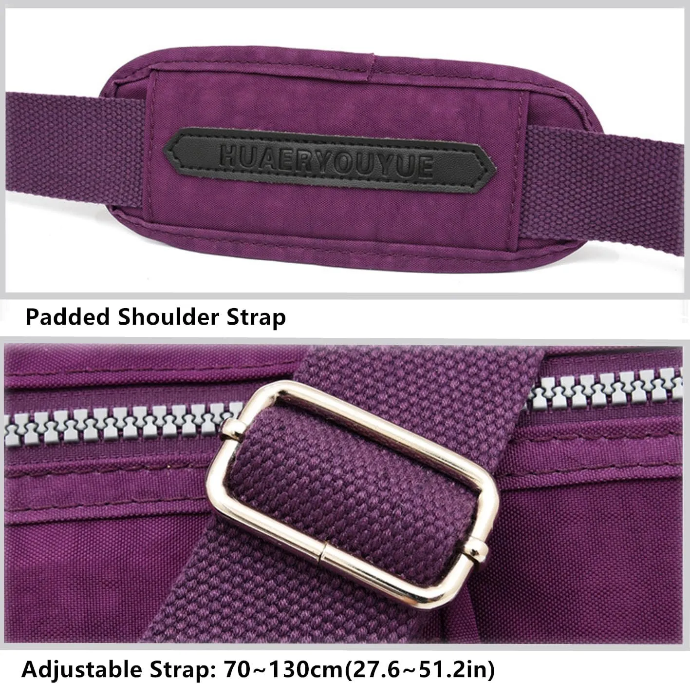 Crossbody Bags for Women Multi-pocket Padded Shoulder Bag Waterproof Nylon Travel Pocketbook